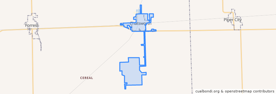 Mapa de ubicacion de Chatsworth.