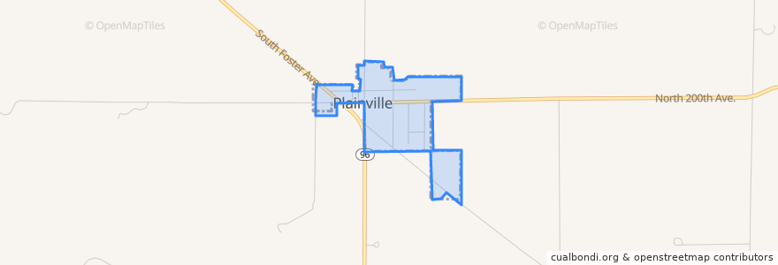 Mapa de ubicacion de Plainville.