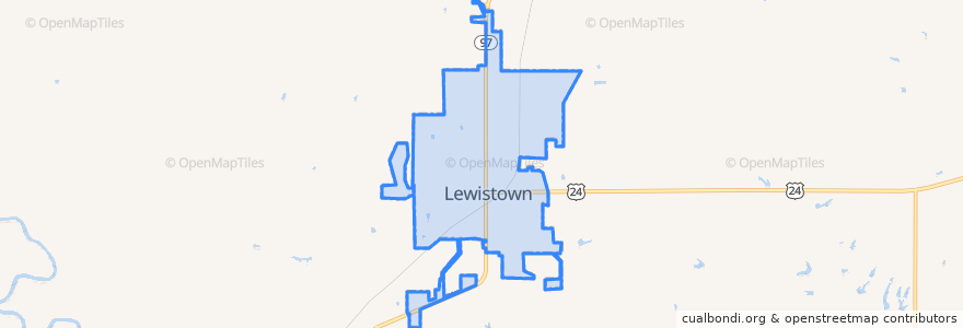 Mapa de ubicacion de Lewistown.