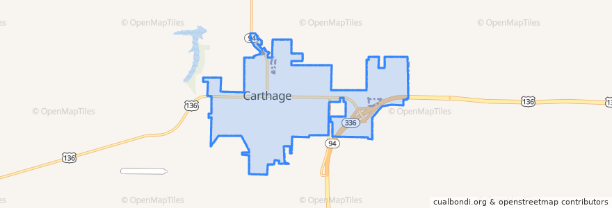 Mapa de ubicacion de Carthage.