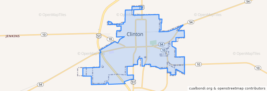 Mapa de ubicacion de Clinton.