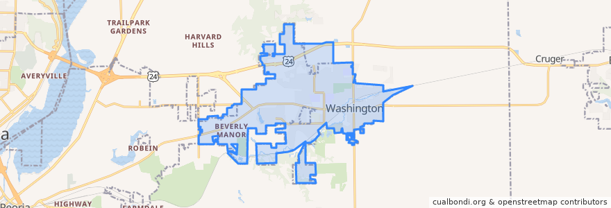 Mapa de ubicacion de Washington.