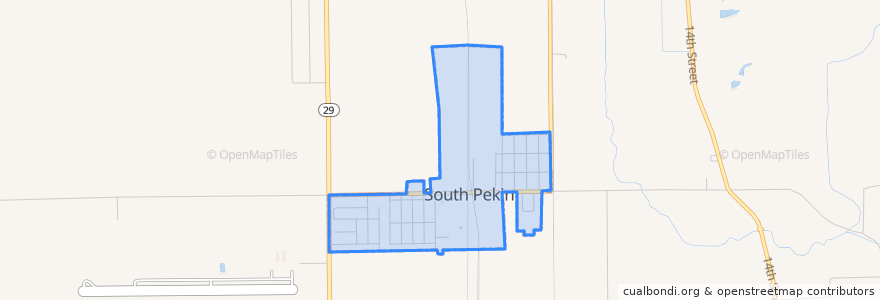 Mapa de ubicacion de South Pekin.