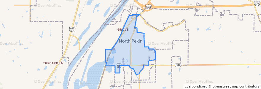 Mapa de ubicacion de North Pekin.