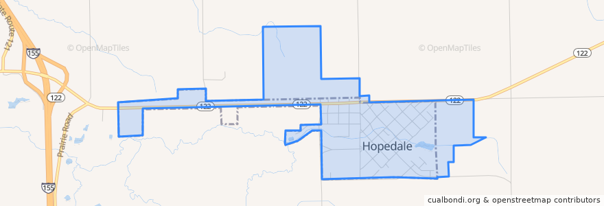 Mapa de ubicacion de Hopedale.