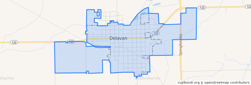 Mapa de ubicacion de Delavan.