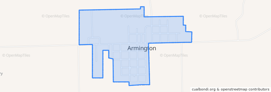 Mapa de ubicacion de Armington.