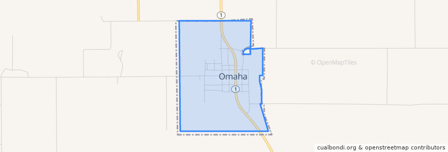 Mapa de ubicacion de Omaha.