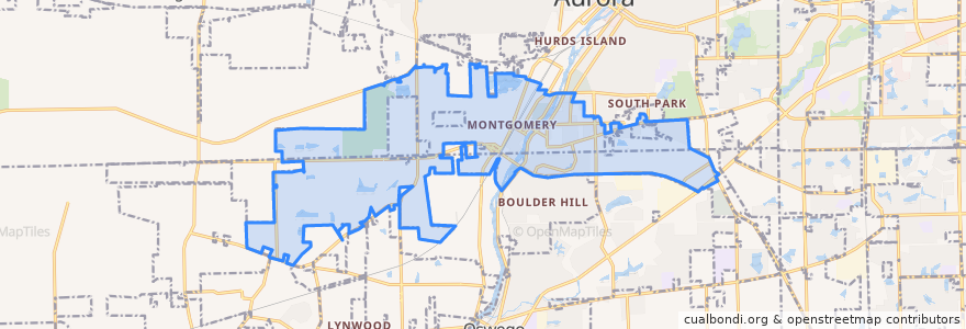 Mapa de ubicacion de Montgomery.