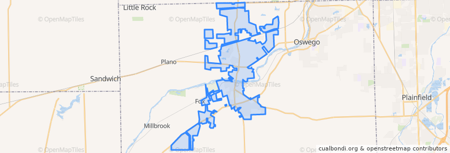 Mapa de ubicacion de Yorkville.