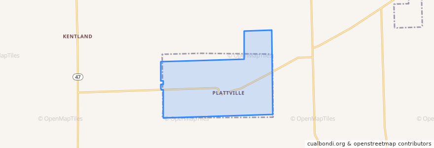 Mapa de ubicacion de Plattville.