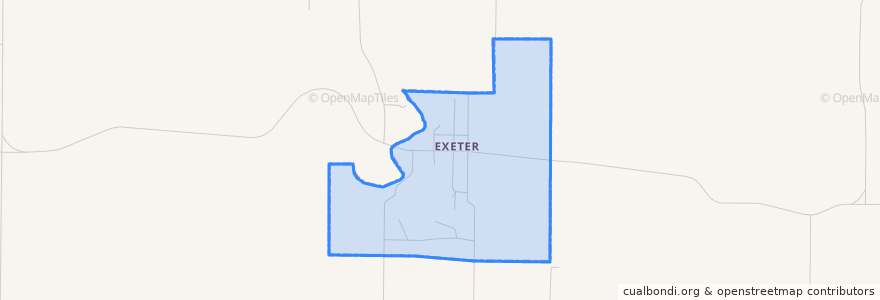 Mapa de ubicacion de Exeter.