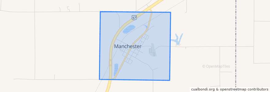 Mapa de ubicacion de Manchester.