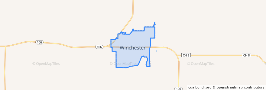 Mapa de ubicacion de Winchester.