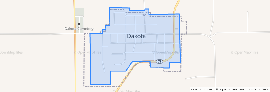 Mapa de ubicacion de Dakota.