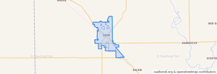 Mapa de ubicacion de Lena.