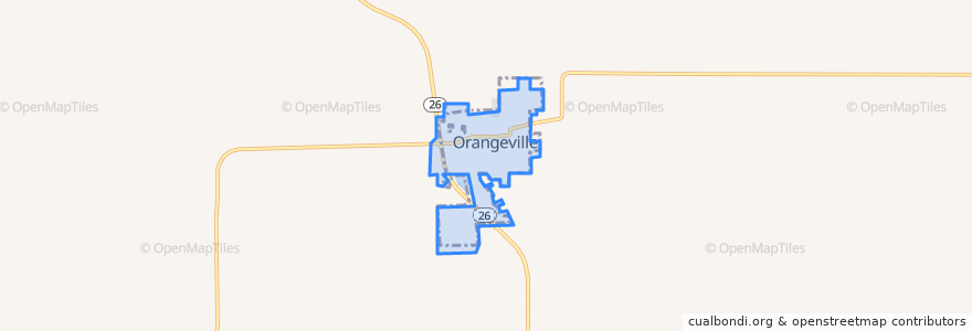 Mapa de ubicacion de Orangeville.