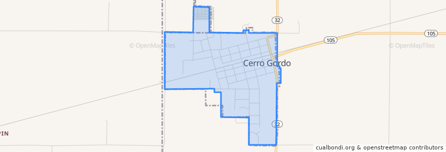 Mapa de ubicacion de Cerro Gordo.