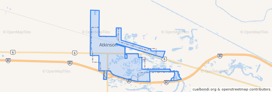 Mapa de ubicacion de Atkinson.