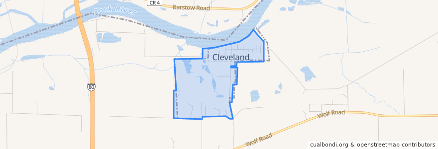 Mapa de ubicacion de Cleveland.