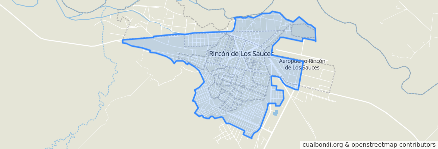 Mapa de ubicacion de Rincón de los Sauces.