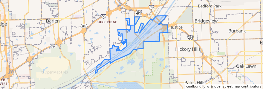 Mapa de ubicacion de Willow Springs.