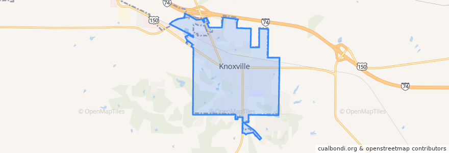 Mapa de ubicacion de Knoxville.