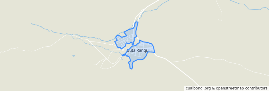 Mapa de ubicacion de Buta Ranquil.