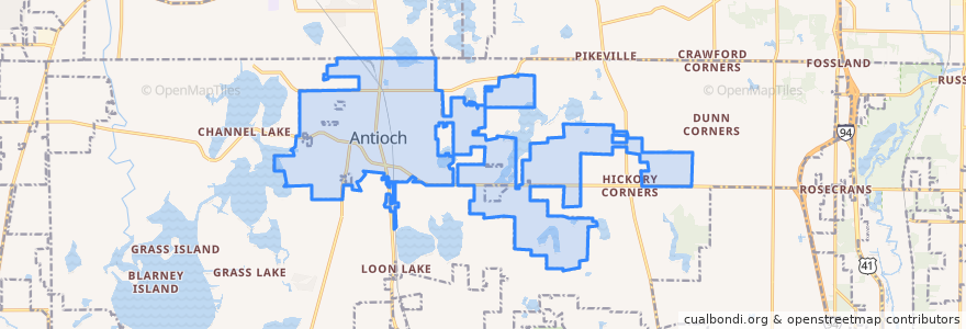 Mapa de ubicacion de Antioch.