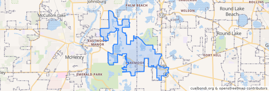 Mapa de ubicacion de Lakemoor.