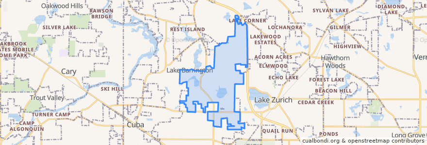 Mapa de ubicacion de North Barrington.