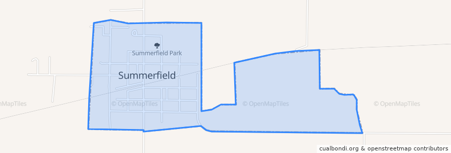 Mapa de ubicacion de Summerfield.