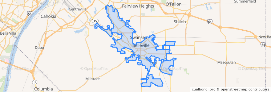 Mapa de ubicacion de Belleville.