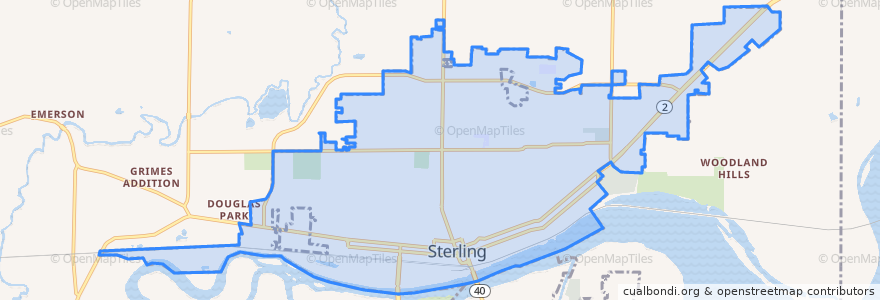 Mapa de ubicacion de Sterling.