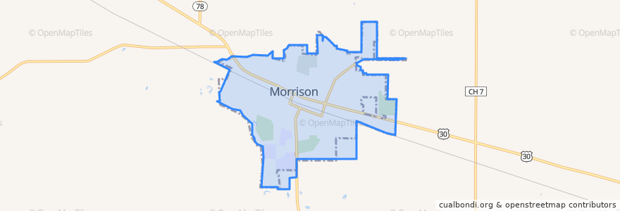 Mapa de ubicacion de Morrison.