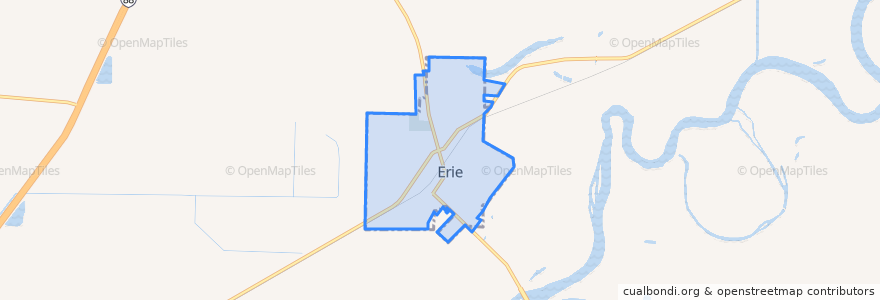 Mapa de ubicacion de Erie.