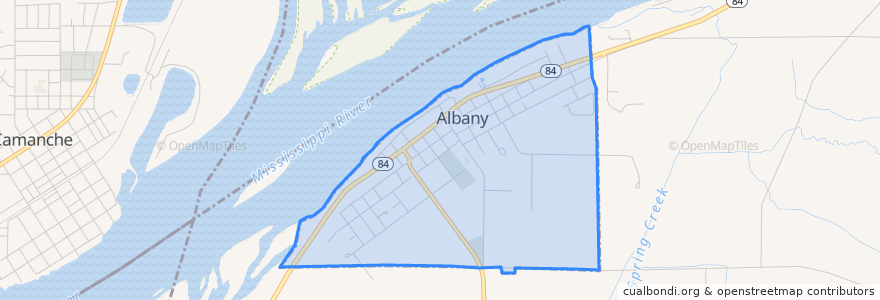 Mapa de ubicacion de Albany.