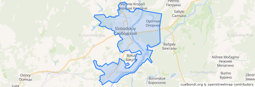 Mapa de ubicacion de городской округ Слободской.