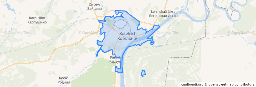 Mapa de ubicacion de городской округ Котельнич.