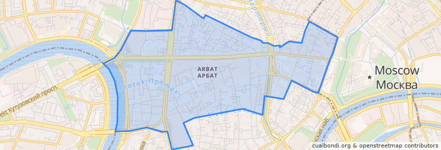 Mapa de ubicacion de район Арбат.