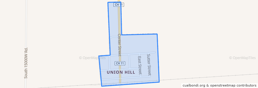 Mapa de ubicacion de Union Hill.