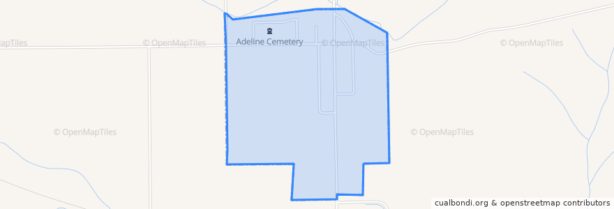 Mapa de ubicacion de Adeline.