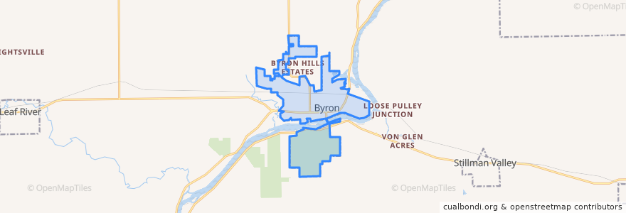 Mapa de ubicacion de Byron.