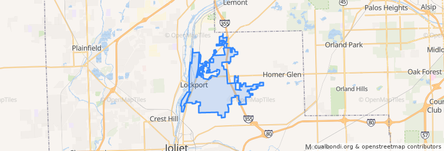 Mapa de ubicacion de Lockport.