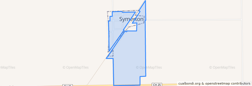 Mapa de ubicacion de Symerton.