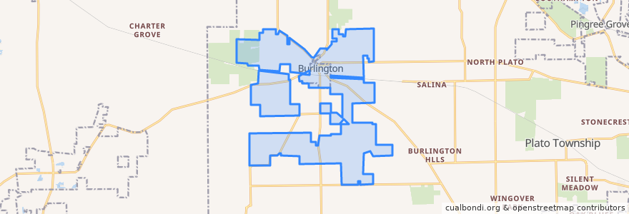 Mapa de ubicacion de Burlington.