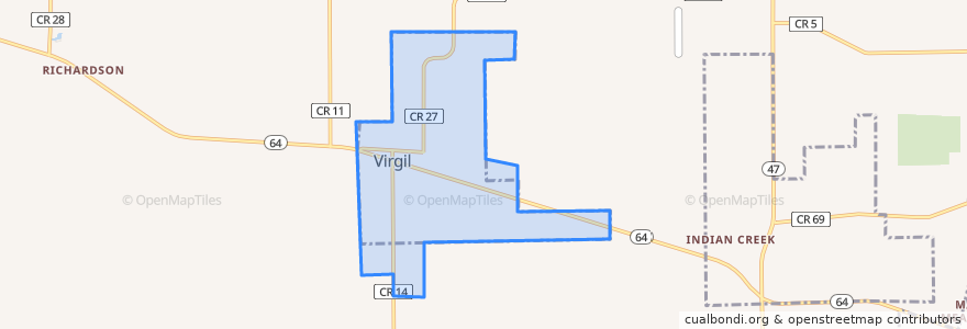 Mapa de ubicacion de Virgil.