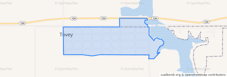 Mapa de ubicacion de Tovey.