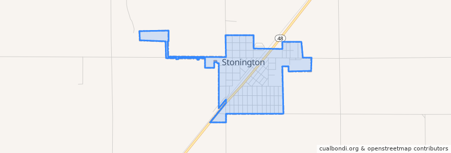 Mapa de ubicacion de Stonington.