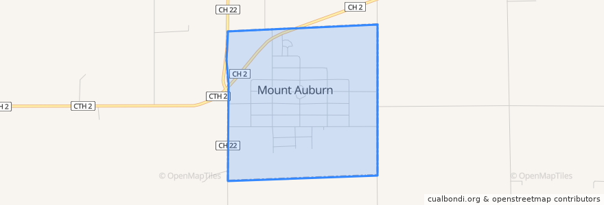 Mapa de ubicacion de Mount Auburn.